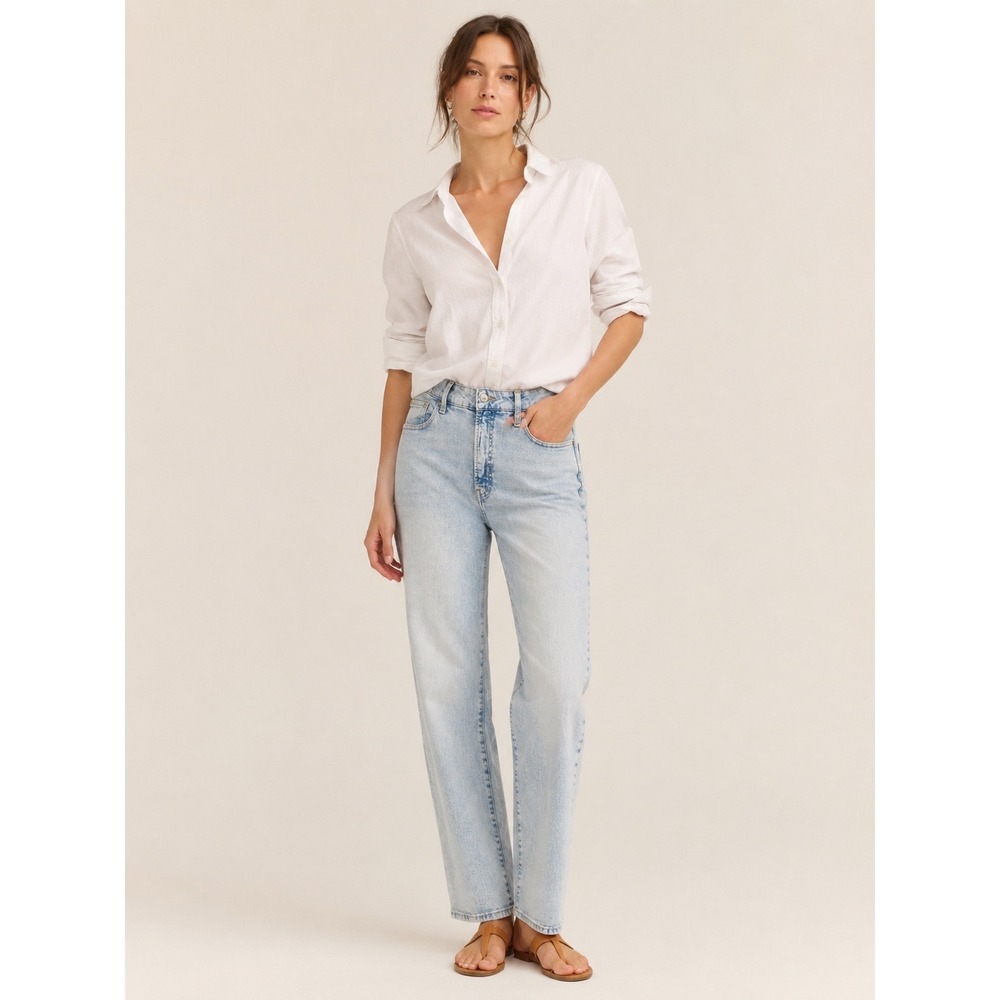 Old Navy Womens High Rise OG Loose Jeans 16 90s Baggy Light Wash Denim Casual